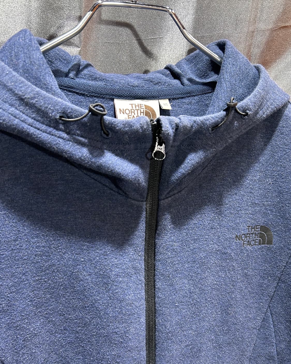 M 노스페이스 스몰로고 네이비 폴리코튼 후드집업 상품이미지4