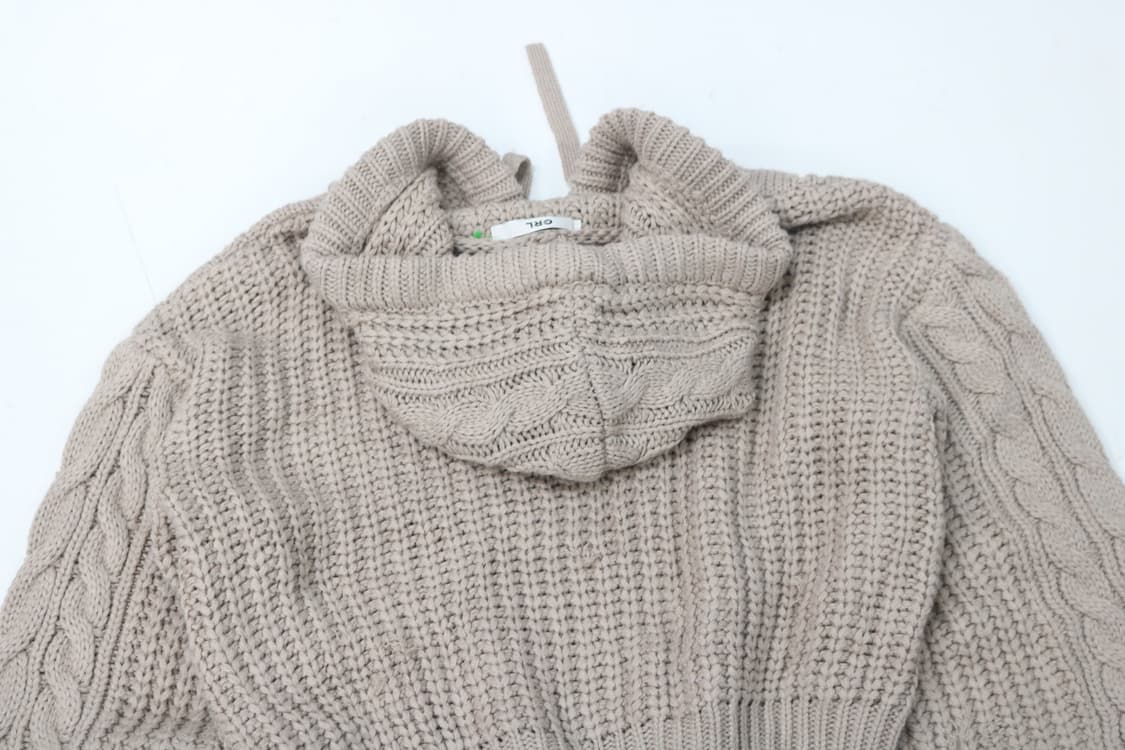 GRL 그레일 케이블 니트 크롭 후드 집업 상품이미지8