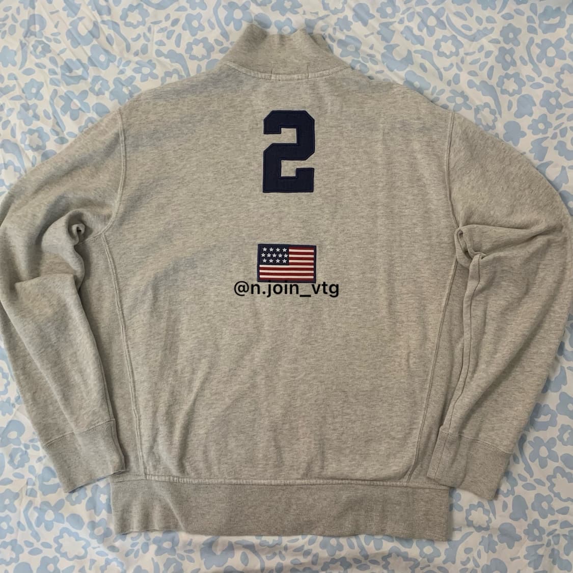 폴로 랄프로렌 빅포니 성조기 US 미국 그레이 코튼 면 져지 상품이미지2