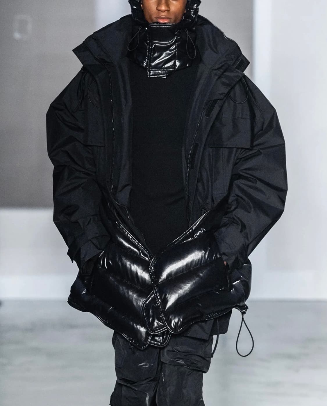 준지 juun.j 19fw 컬렉션라인 패딩레이어드 파카 블랙 상품이미지1