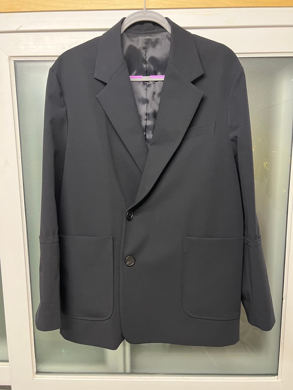 우영미 턴업 블레이져 블랙 46사이즈 상품이미지1