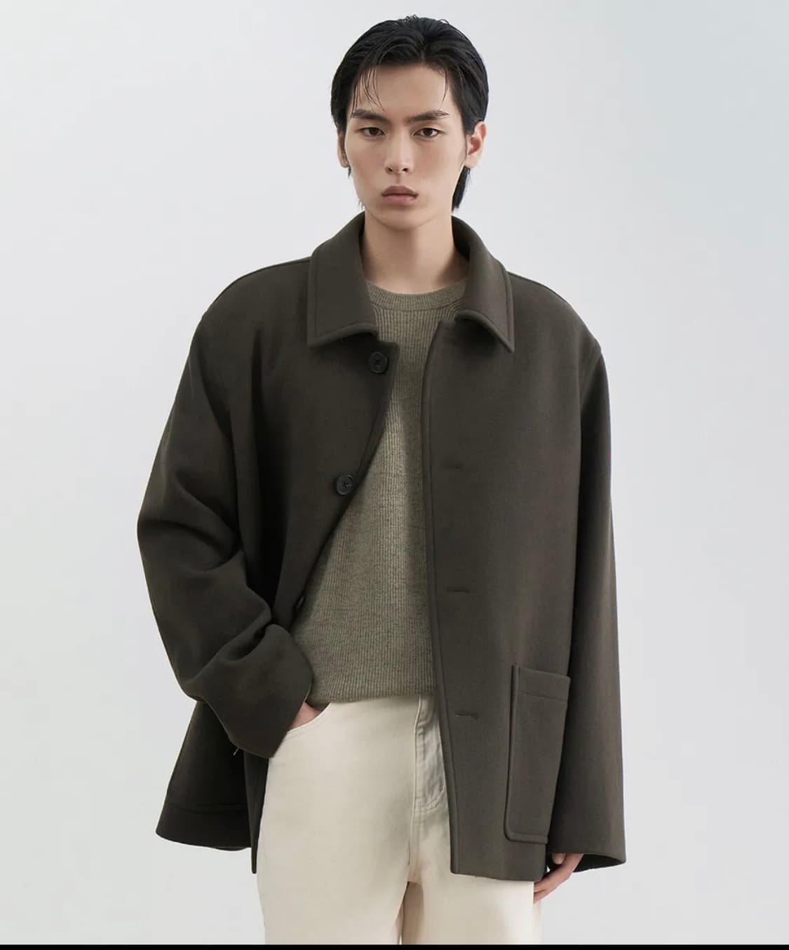 무신사 스탠다드 데일리 하프 발마칸 코트 [카키 브라운] L 상품이미지1