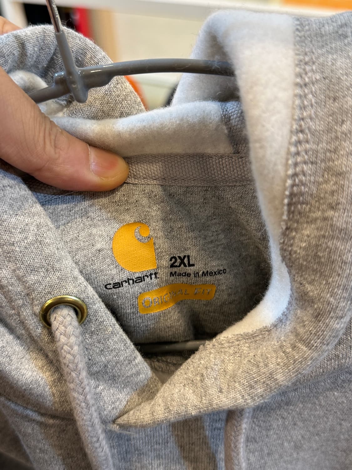 빅사이즈 칼하트 사이드 레터링 로고 후드티 그레이 2XL 상품이미지5