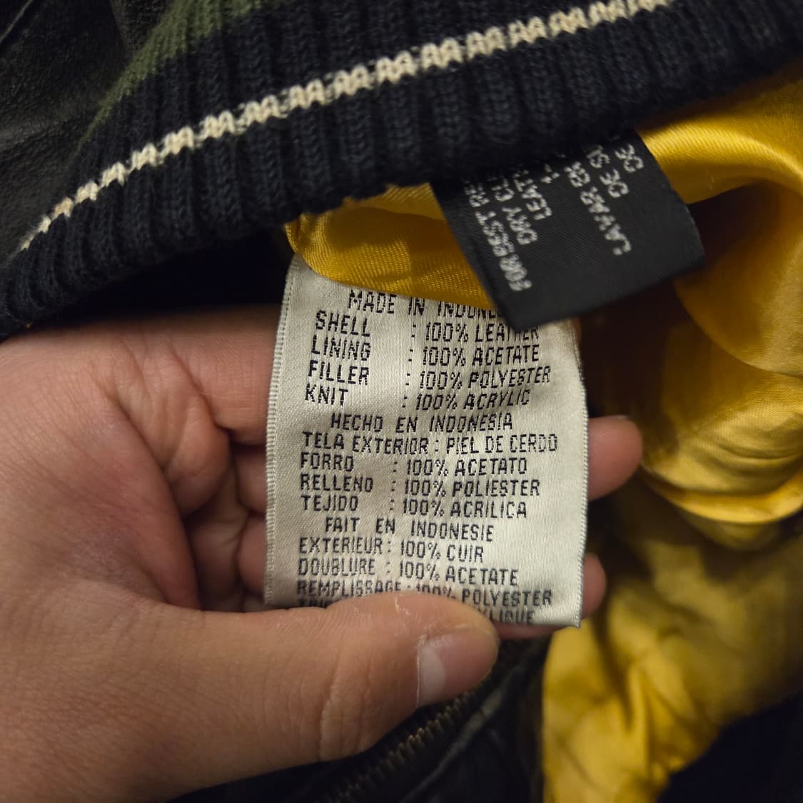 90s g3 그린베이 패커스 레더 바시티 자켓 가죽자켓 상품이미지4