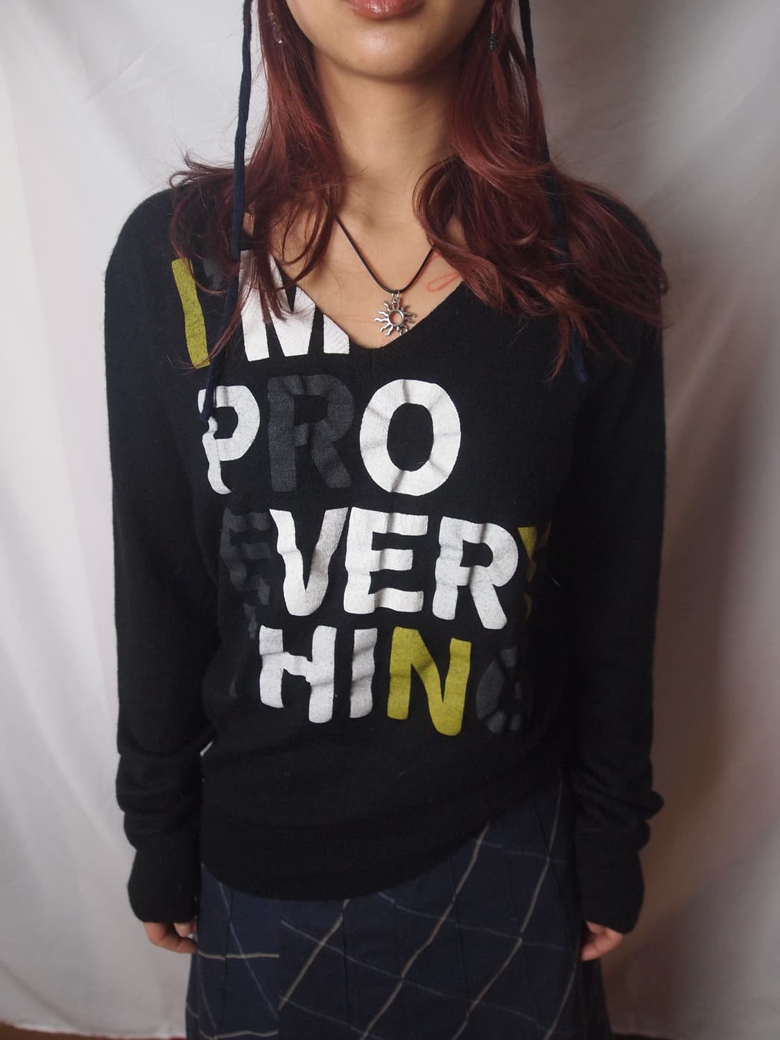 디젤 타이포 브이넥 니트 슬리브 상품이미지4