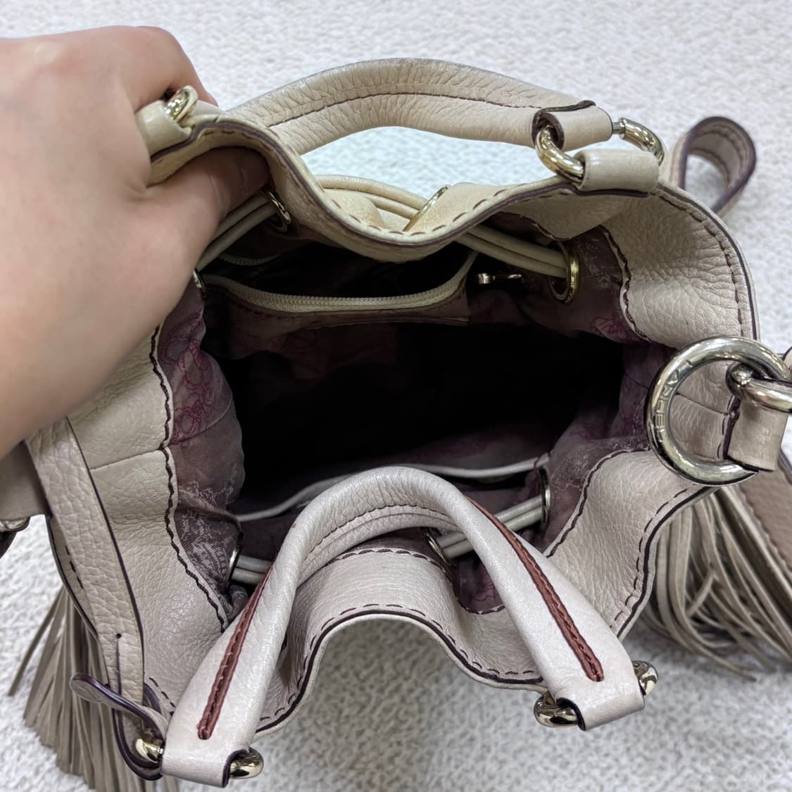 F 란셀 가죽 버킷백 0407E2 상품이미지3