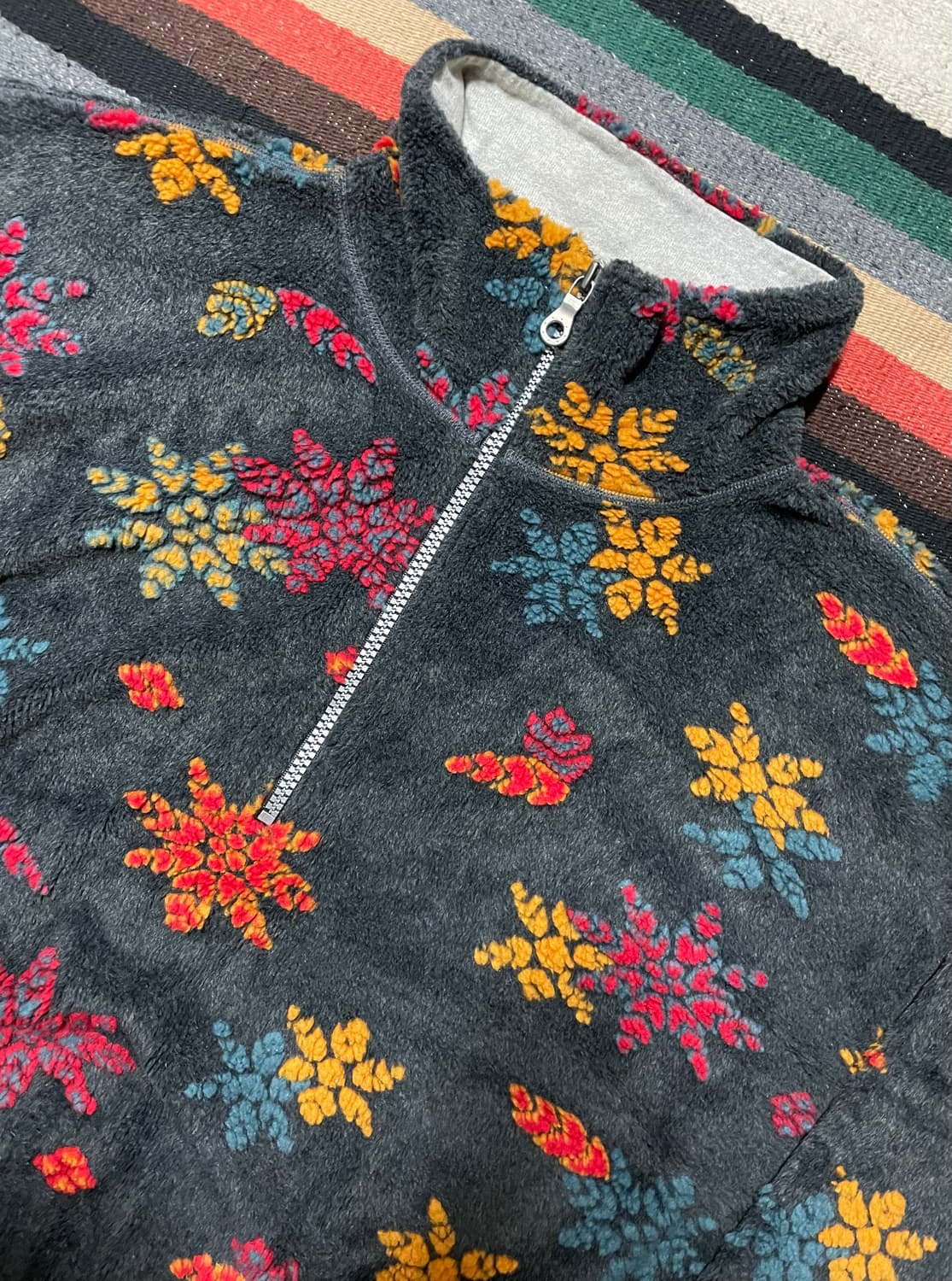 Asics 빈티지 후리스 하프집업- M~L 상품이미지3