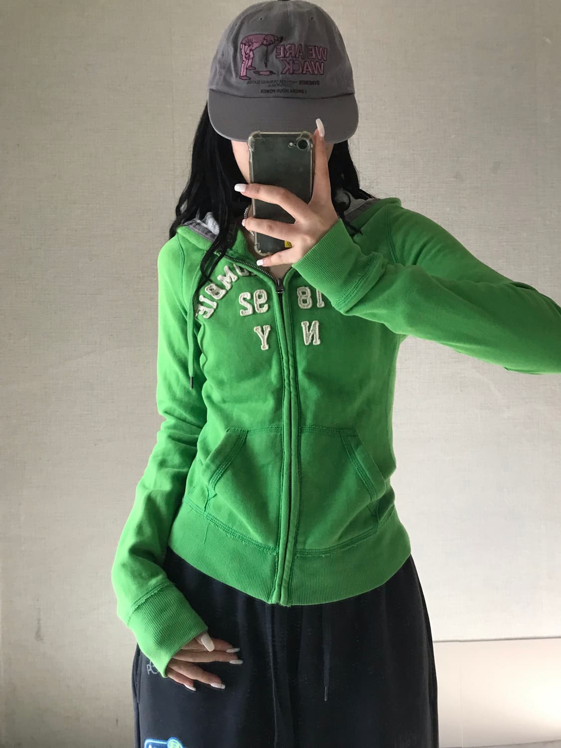 아베크롬비 라이트그린 슬림핏 후드집업 상품이미지3