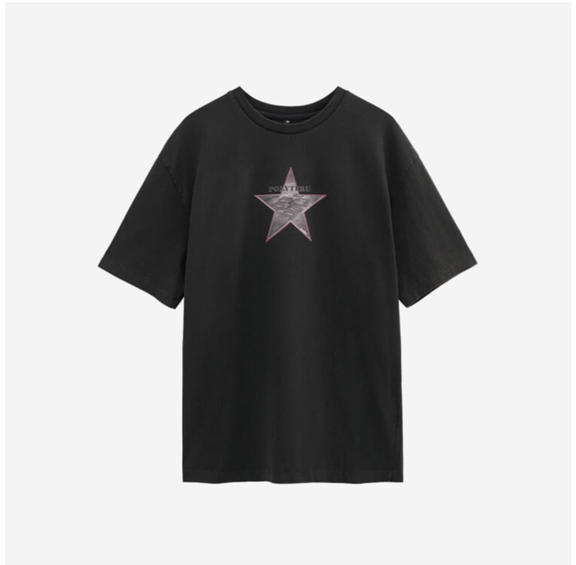 [2] 폴리테루 멤버스 티 스타 워시드 블랙 상품이미지1