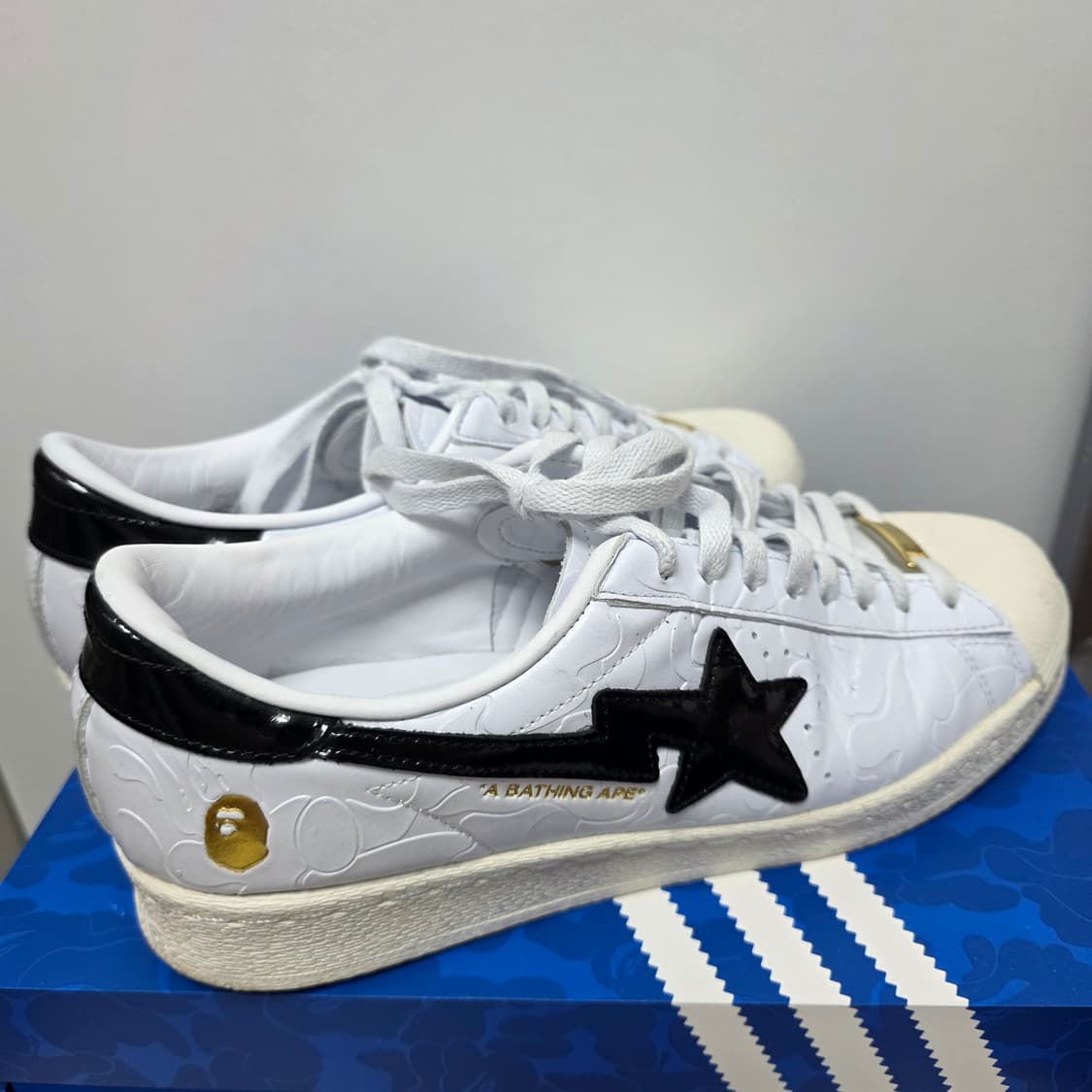 아디다스 x 베이프 슈퍼스타 빈티지 클라우드 화이트 코어 블랙 280 상품이미지1