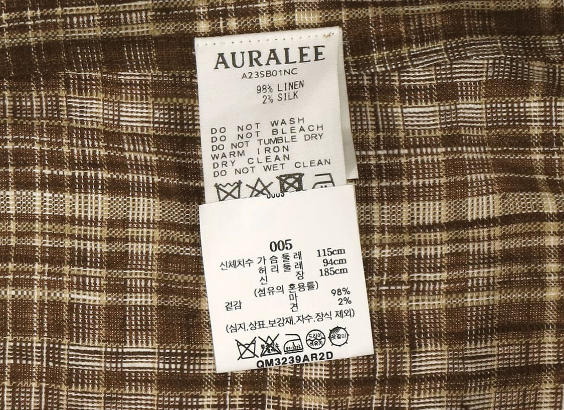 AURALEE 체크 린넨 실크 집업 자켓 상품이미지6