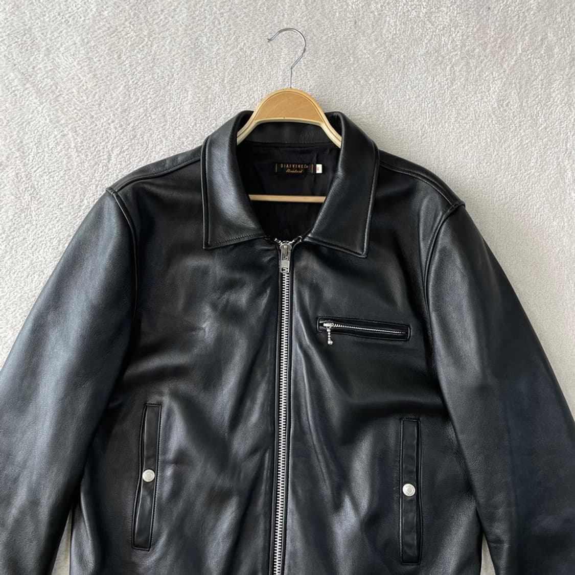 L 디아프바인 싱글 양가죽 램스킨 라이더자켓 40 상품이미지2