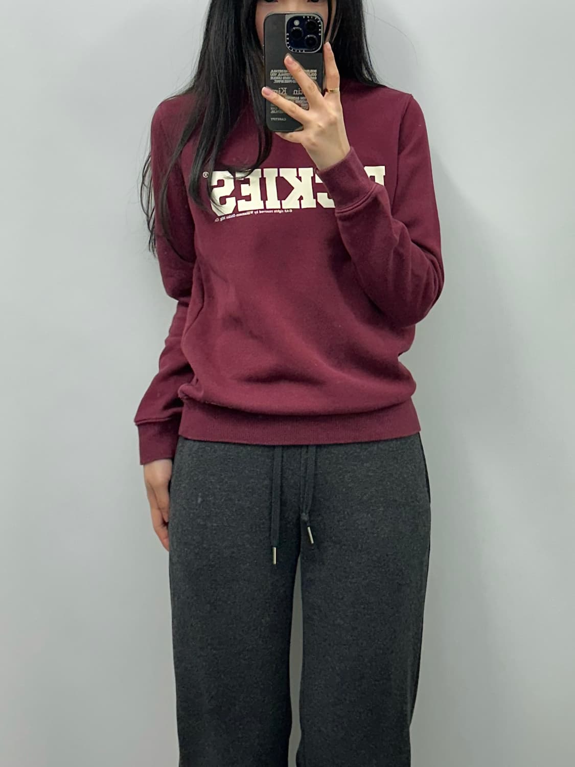 디키즈 y2k 와투케 버건디 맨투맨 상품이미지1