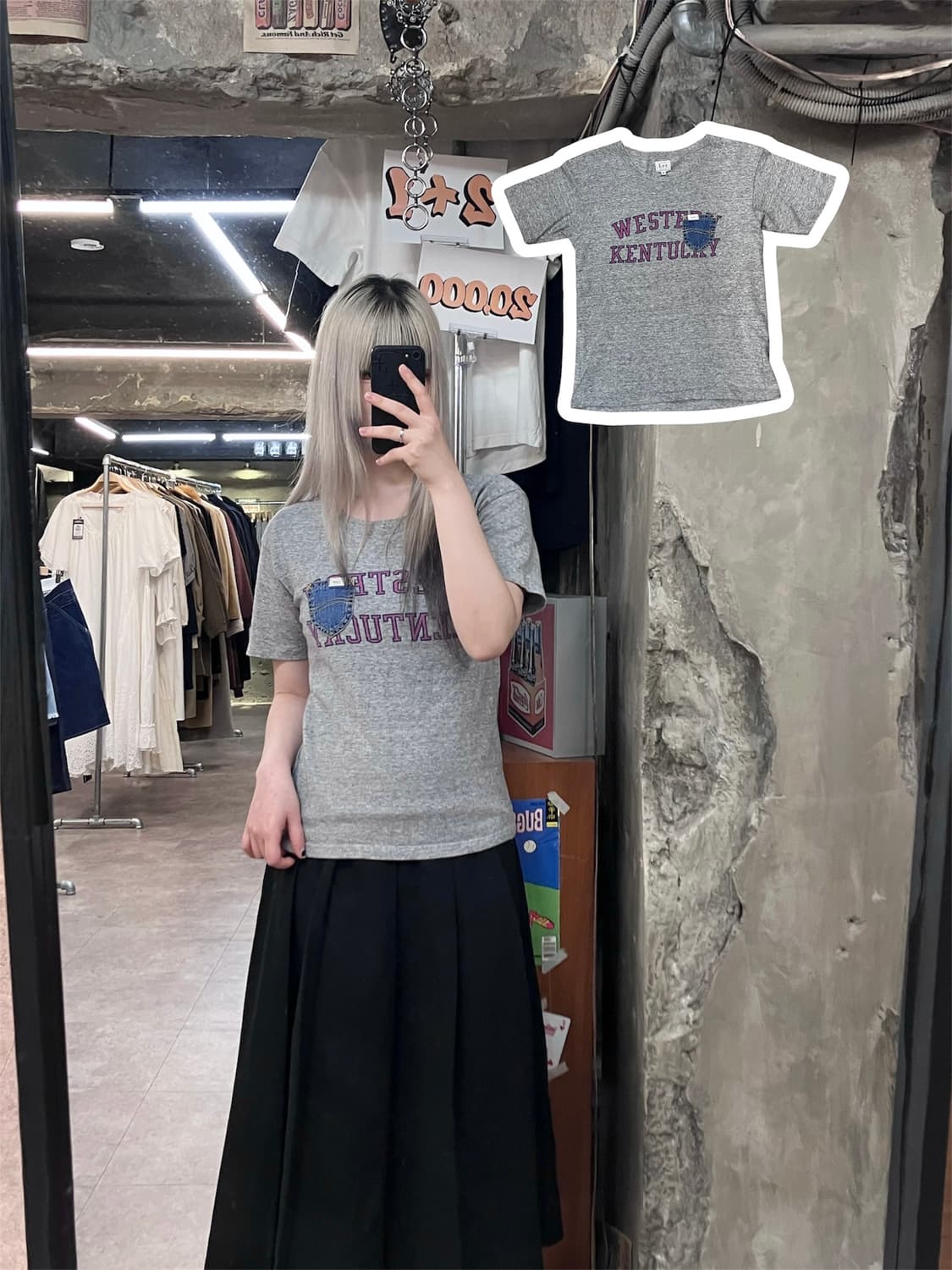 Lee 데님 포켓 반팔 티셔츠 그레이 M #csz3882  상품이미지1