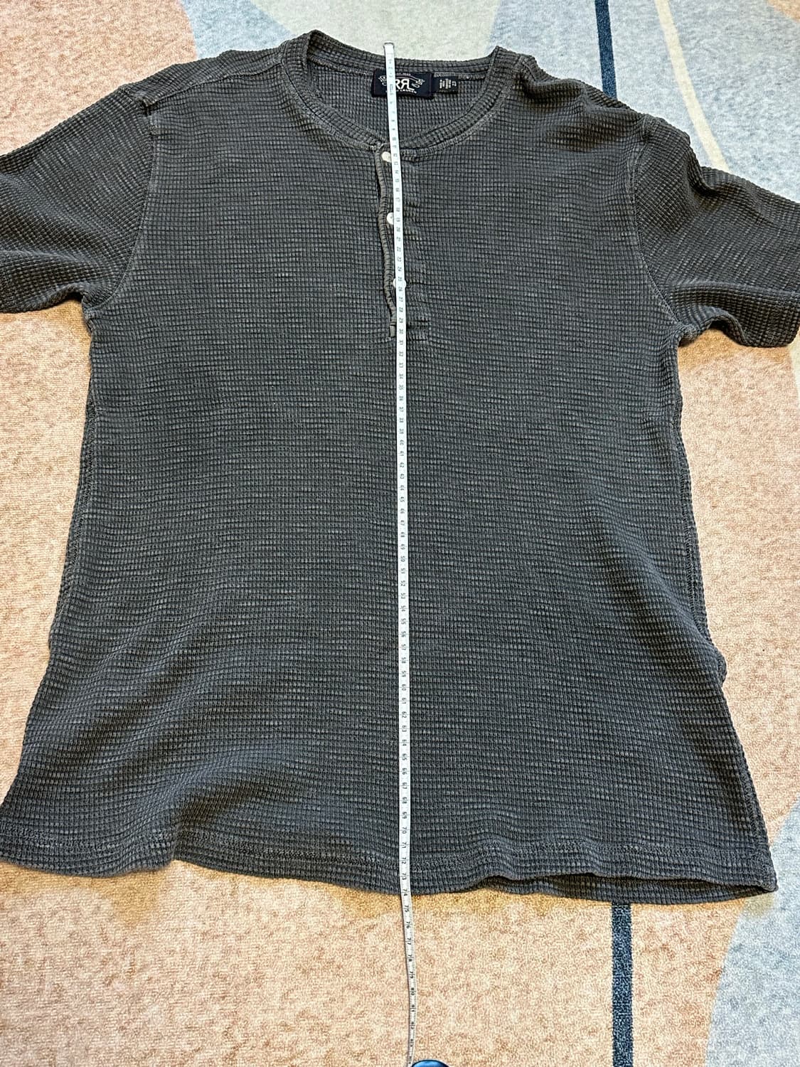 [XL] RRL(더블알엘) 와플 헨리넥 반팔 블랙 상품이미지8