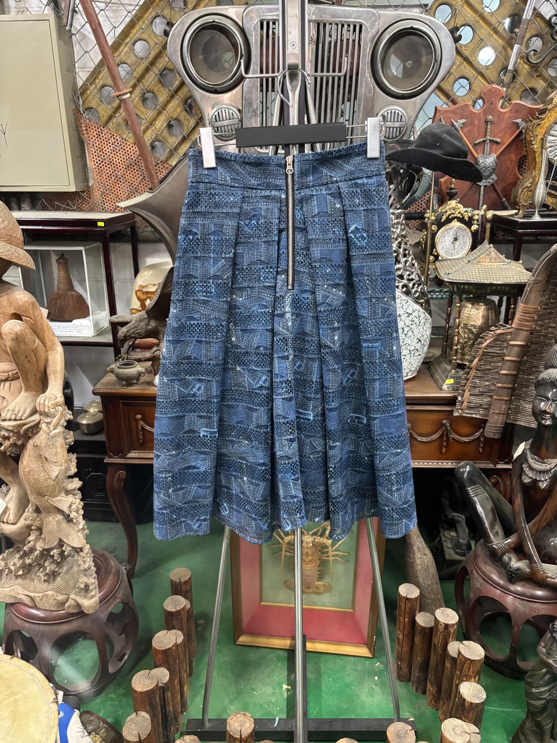 how and what 페이즐리 패턴 플리츠 치마 스커트 상품이미지4