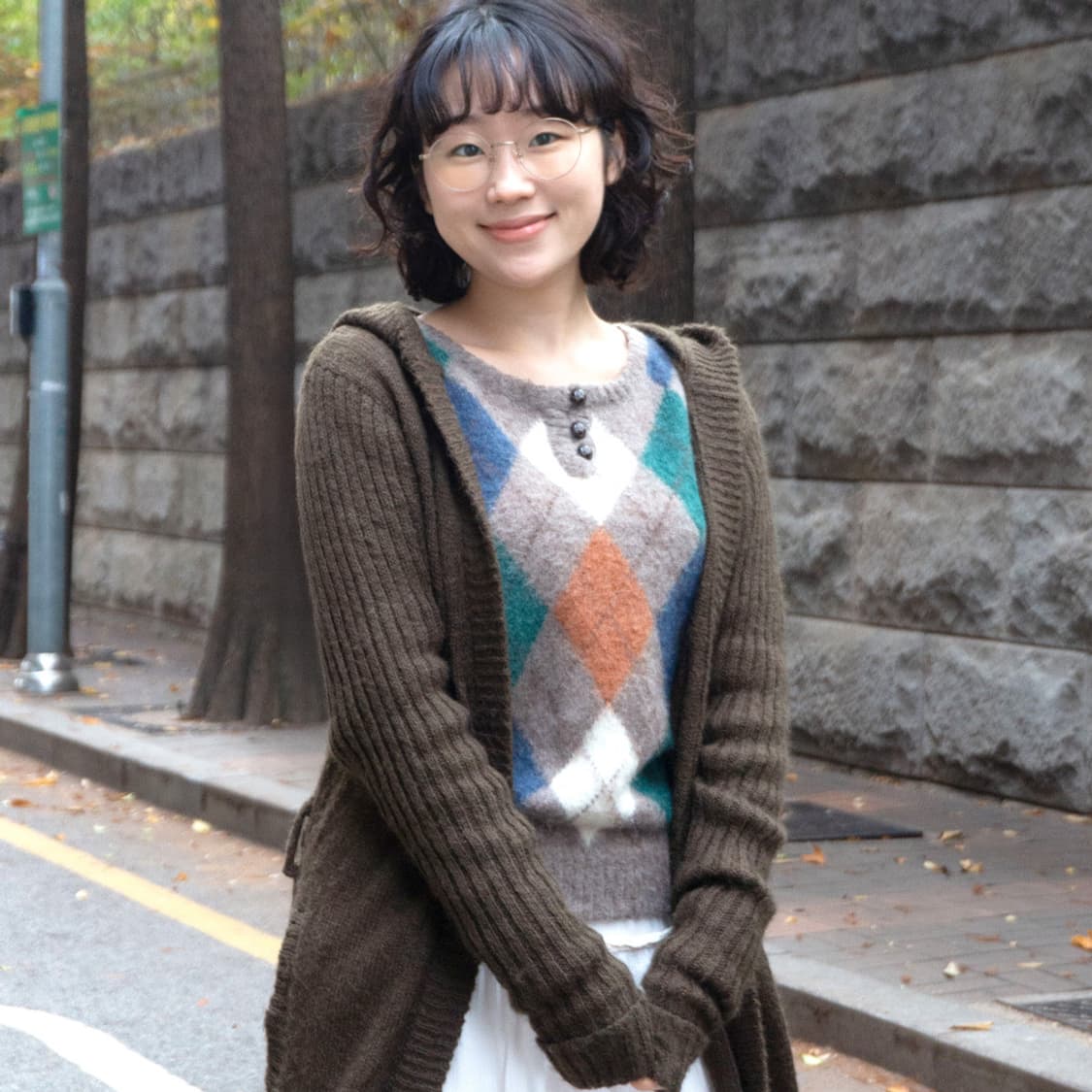 모헤어 우드랜드 아가일 니트 상품이미지10