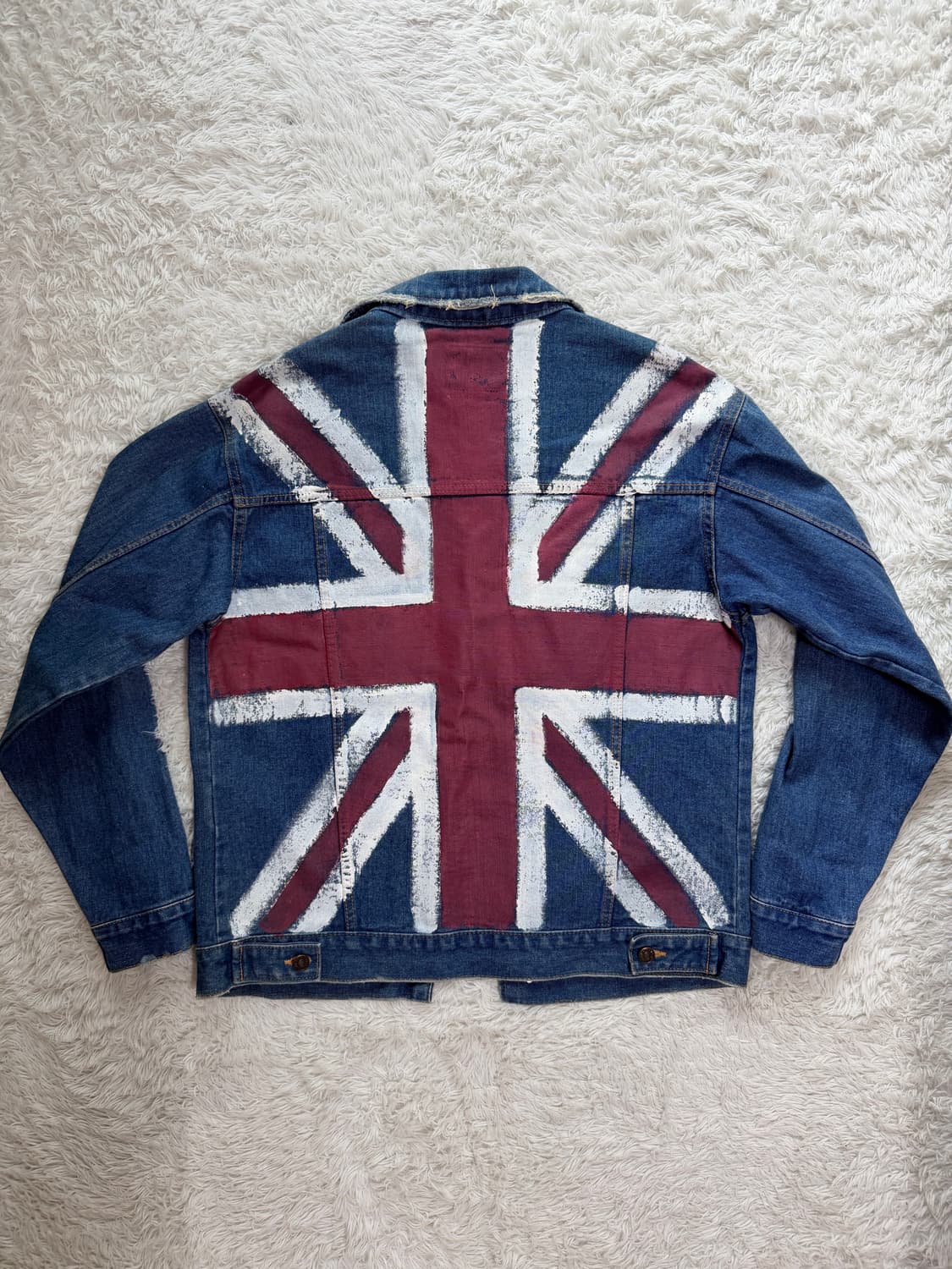 VINCENT 핸드페인팅 유니언잭 데님 자켓 상품이미지1