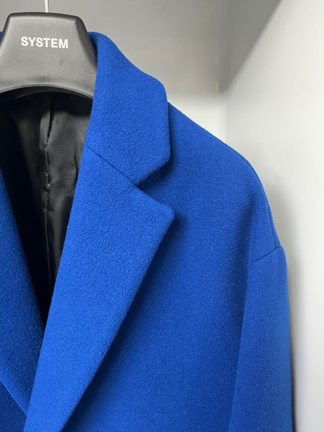 시스템옴므 캐시미어 코발트블루 오버핏 코트 95사이즈 상품이미지3