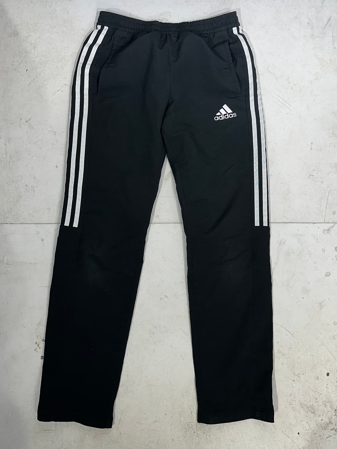 아디다스 블랙 화이트 삼선 트레이닝 팬츠 M 상품이미지4
