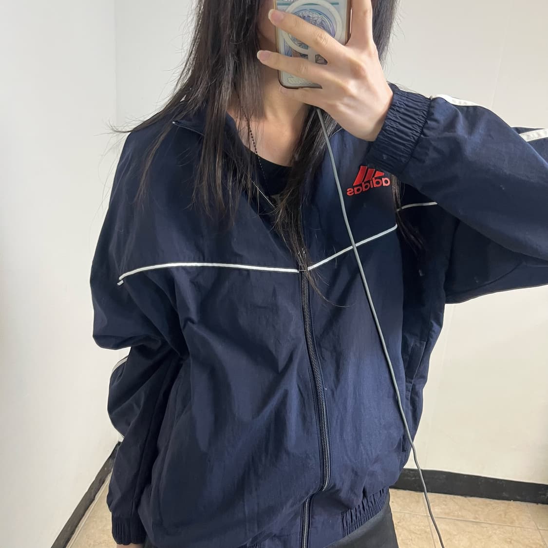 Adidas Navy Windbreaker 상품이미지3