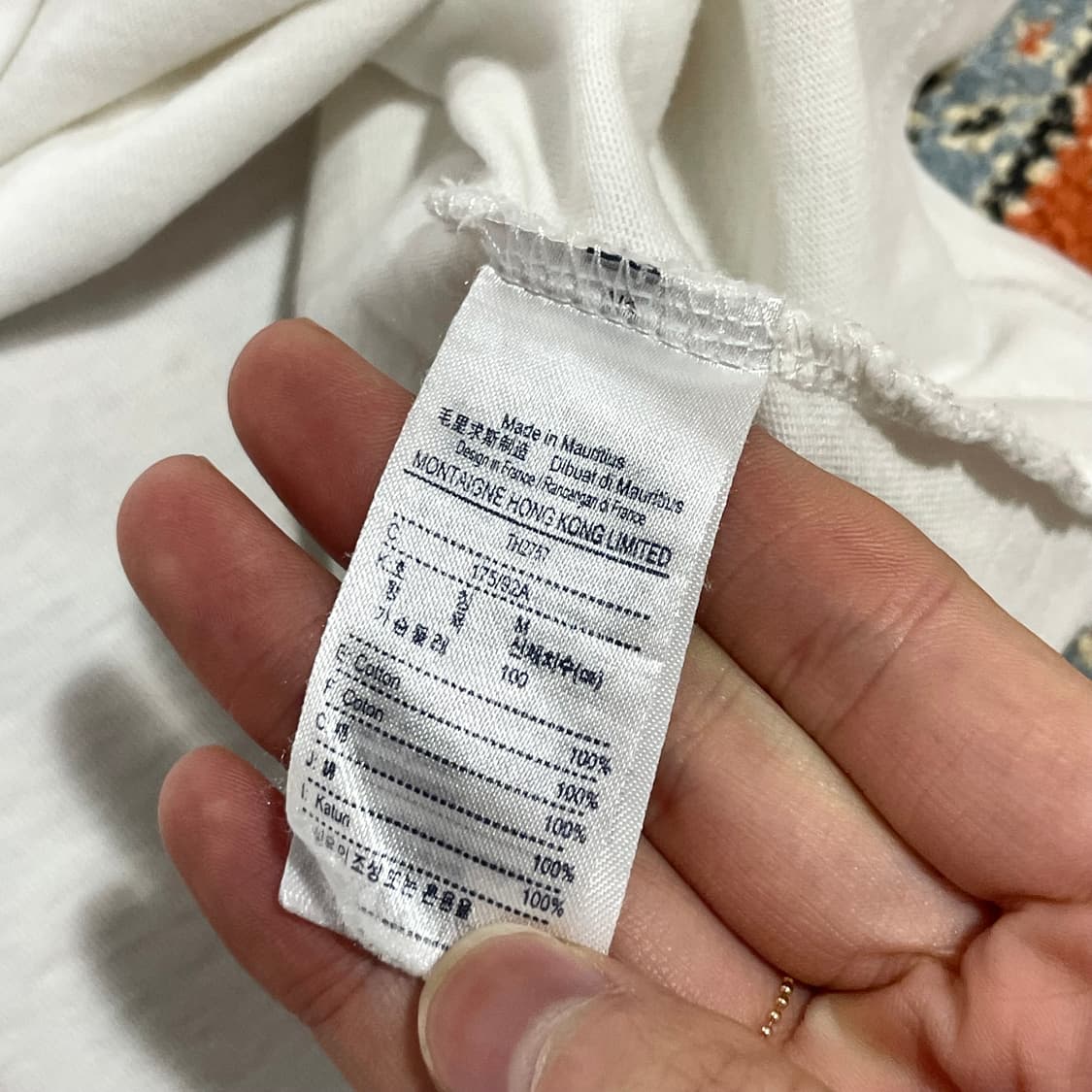 라코스테 화이트 무지 반팔티셔츠 남성M 상품이미지4