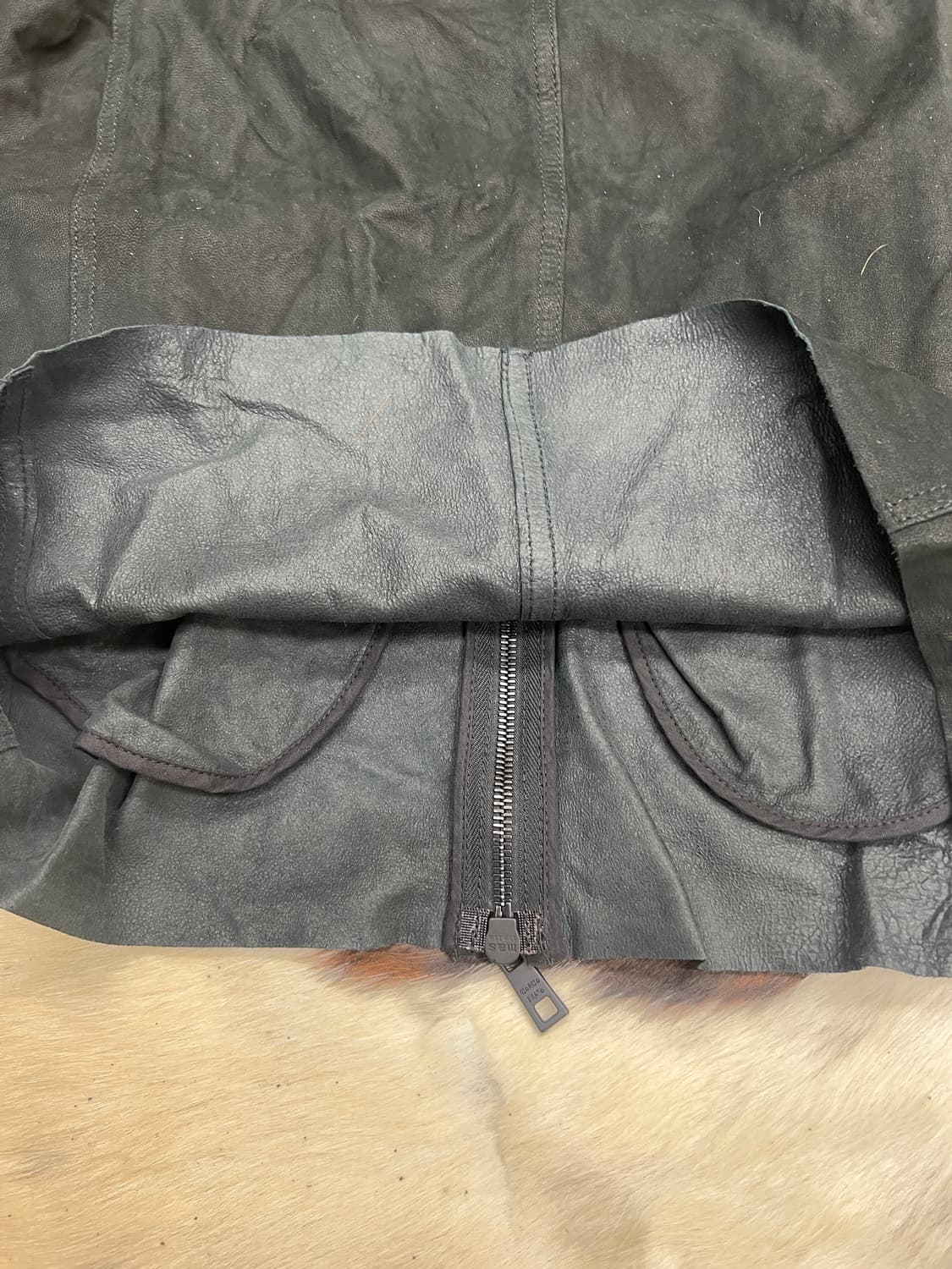 Giorgio brato 씬 램 레더 후드 자켓 상품이미지7