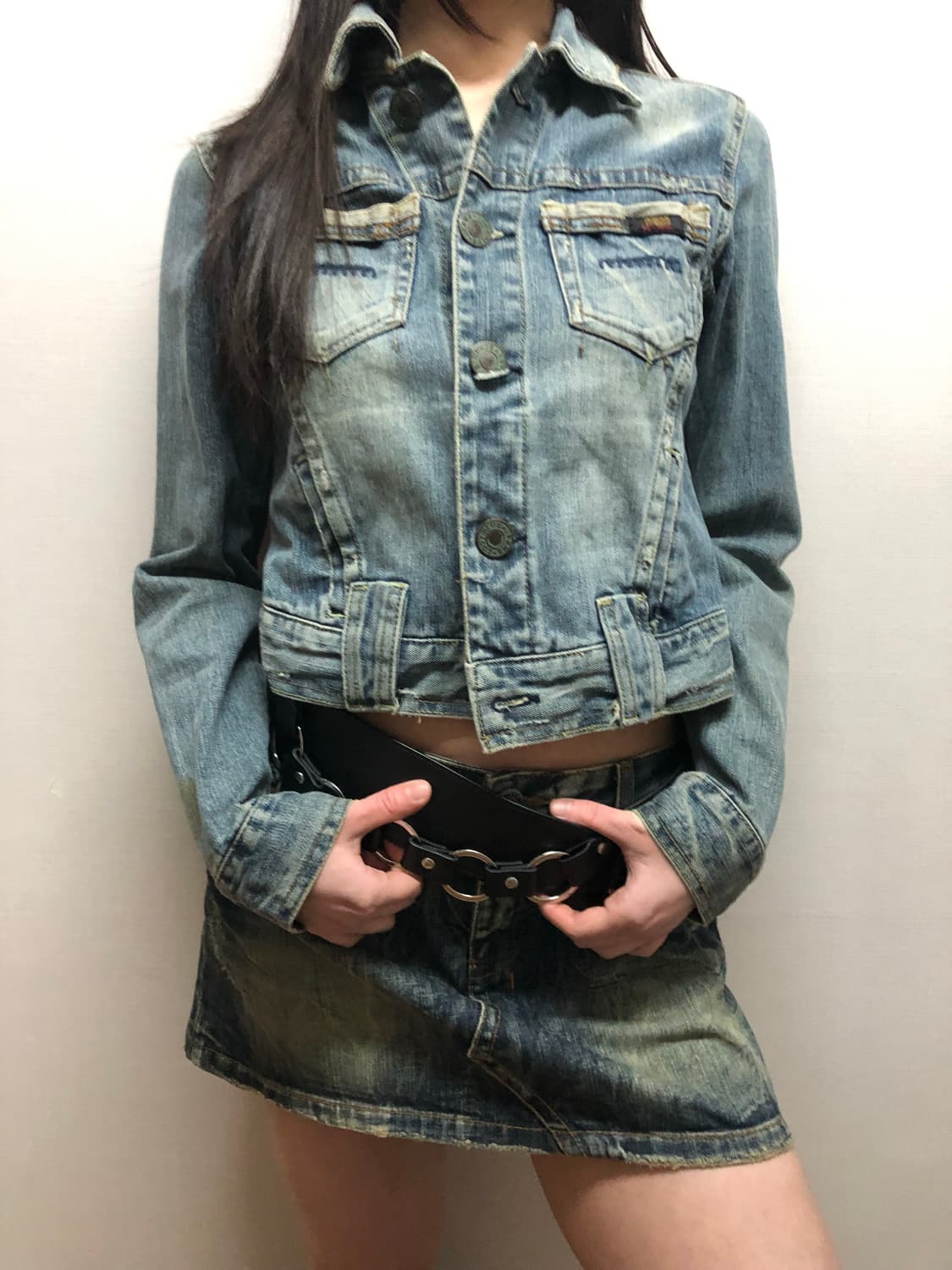 빈티지 데님 크롭 자켓 상품이미지1