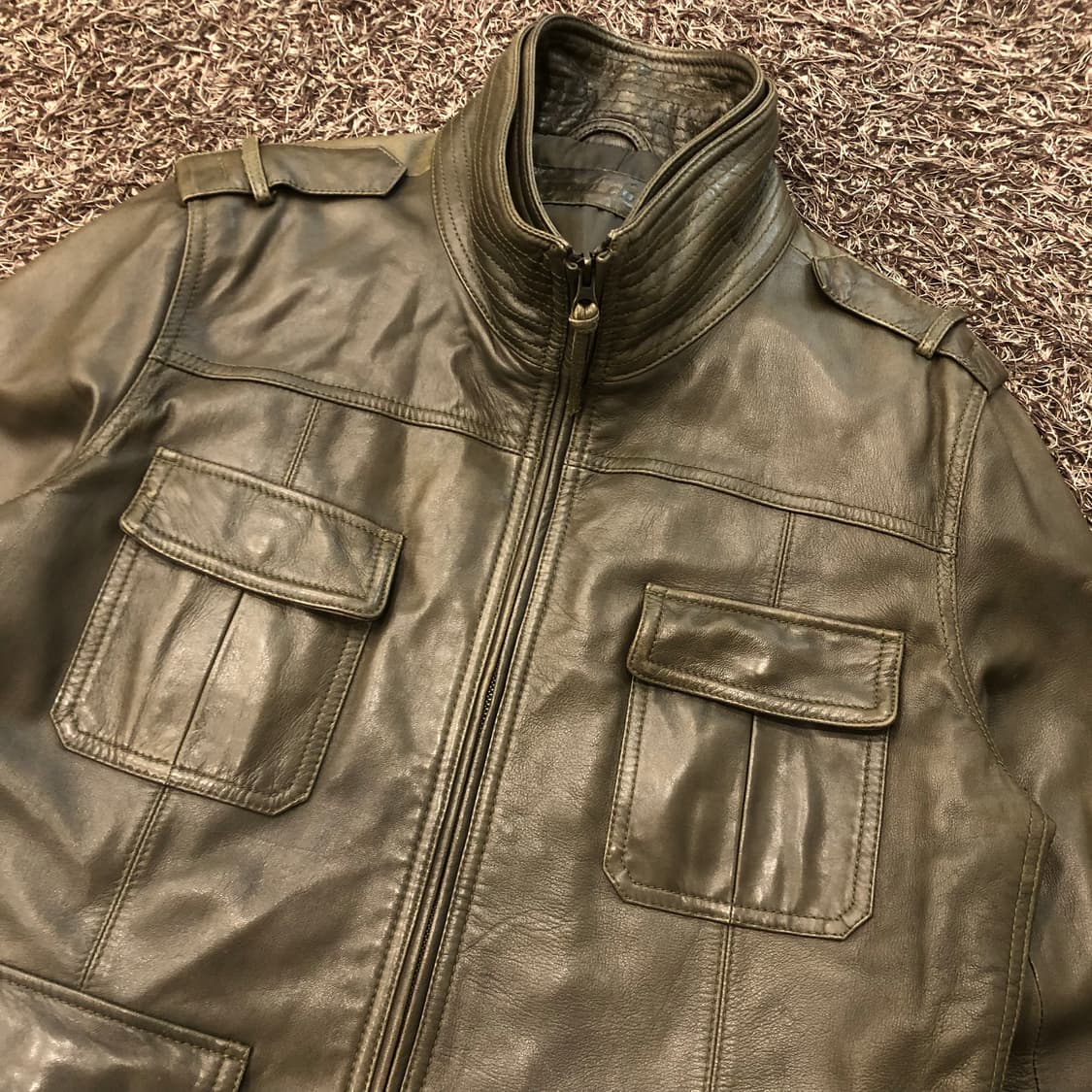 비욘드클로젯 양가죽 쿼드포켓 바이커 레더 가죽 자켓 상품이미지2