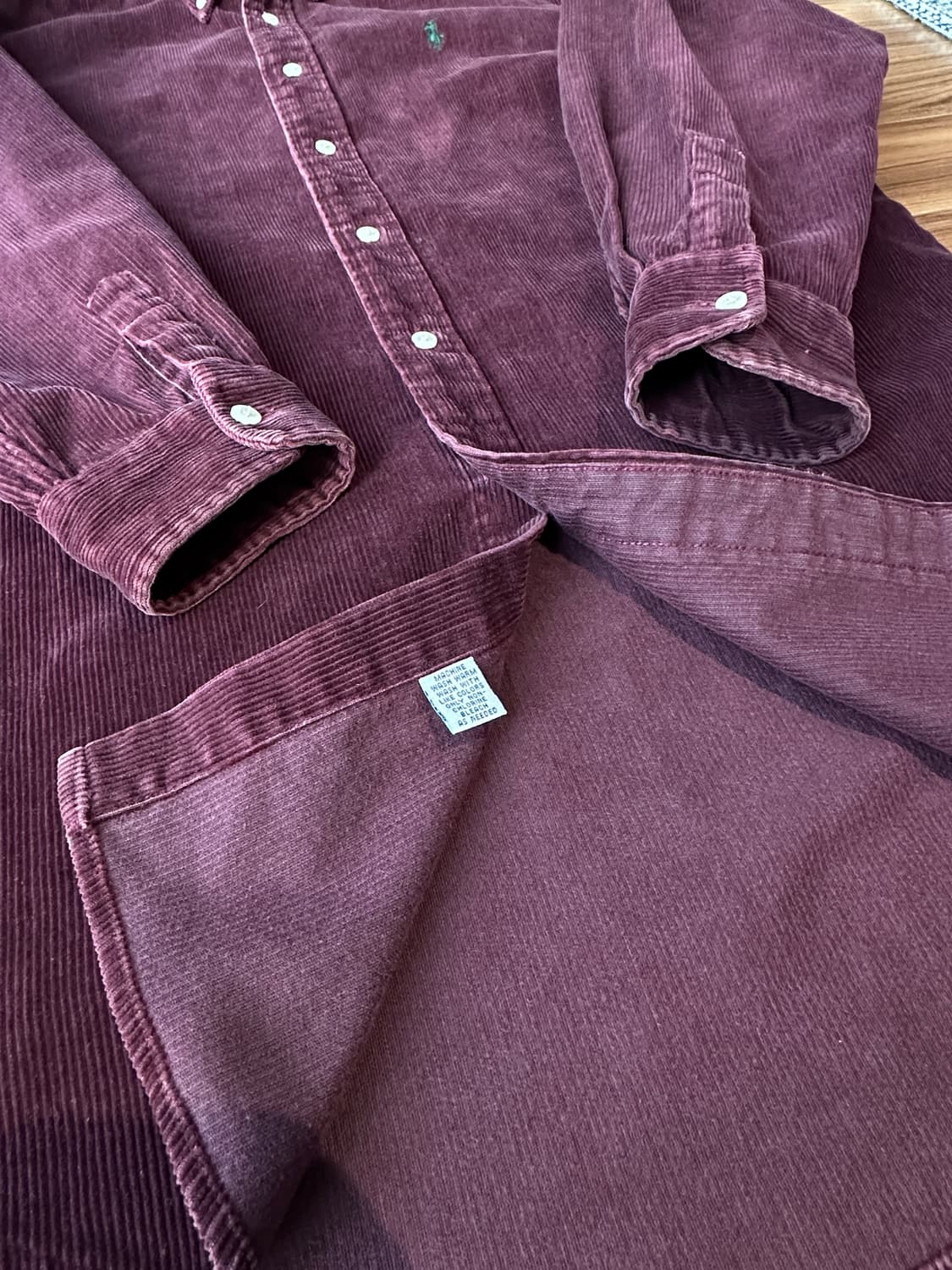 폴로 랄프로렌 90s 헤비 코듀로이 블레어 셔츠/버건디 S 상품이미지6