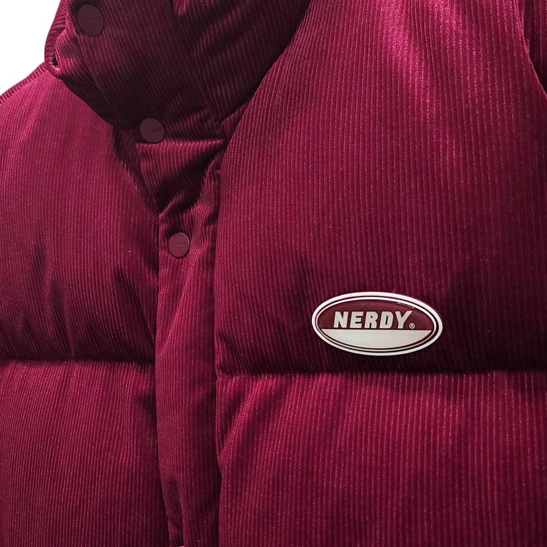 [S] 널디 버건디 코듀로이 벨벳 다운 패딩 상품이미지5