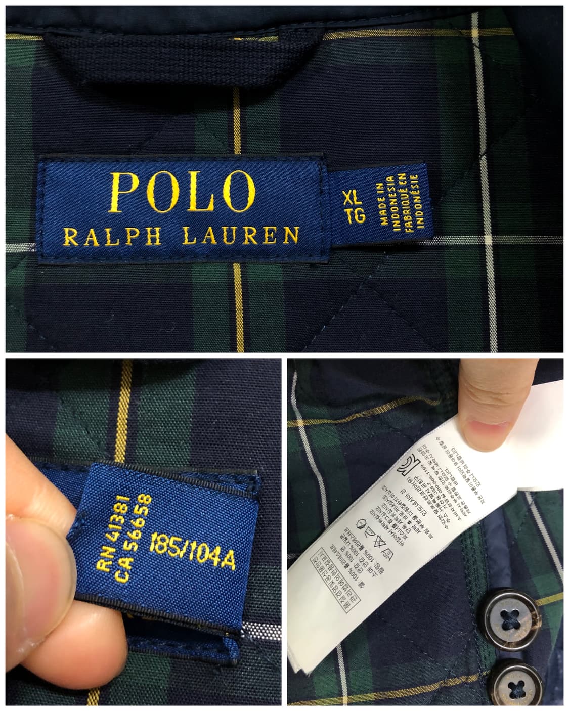 폴로 랄플로렌 남성 퀼팅 누빔 바라쿠타 헤링턴 자켓 _ 네이비 XL 상품이미지8