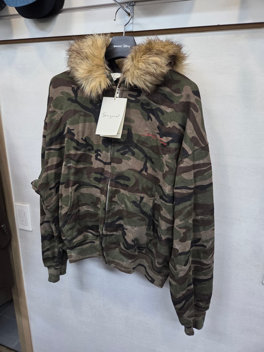 빈티지 siryin 카모 퍼 후드집업 L 상품이미지6