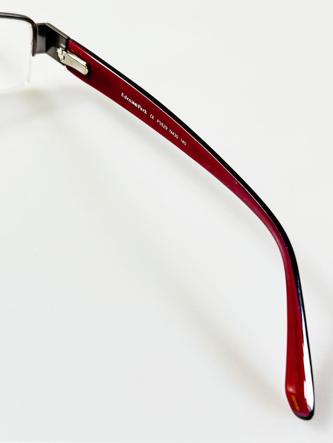 90s EDEN PARK 스퀘어 건메탈 반무테 빈티지 안경 상품이미지6