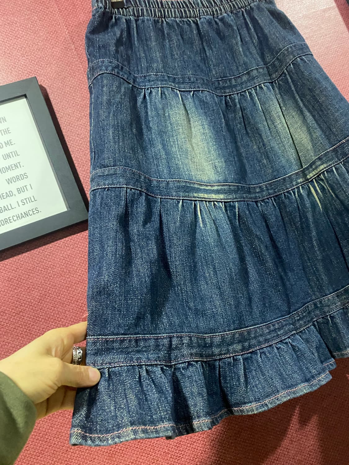 데님 캉캉 롱 스커트 상품이미지3