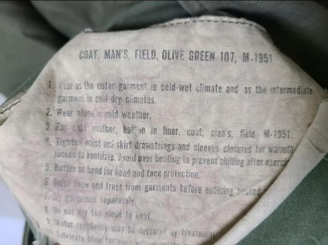 60년대 밀리터리 M51 필드자켓 상품이미지6