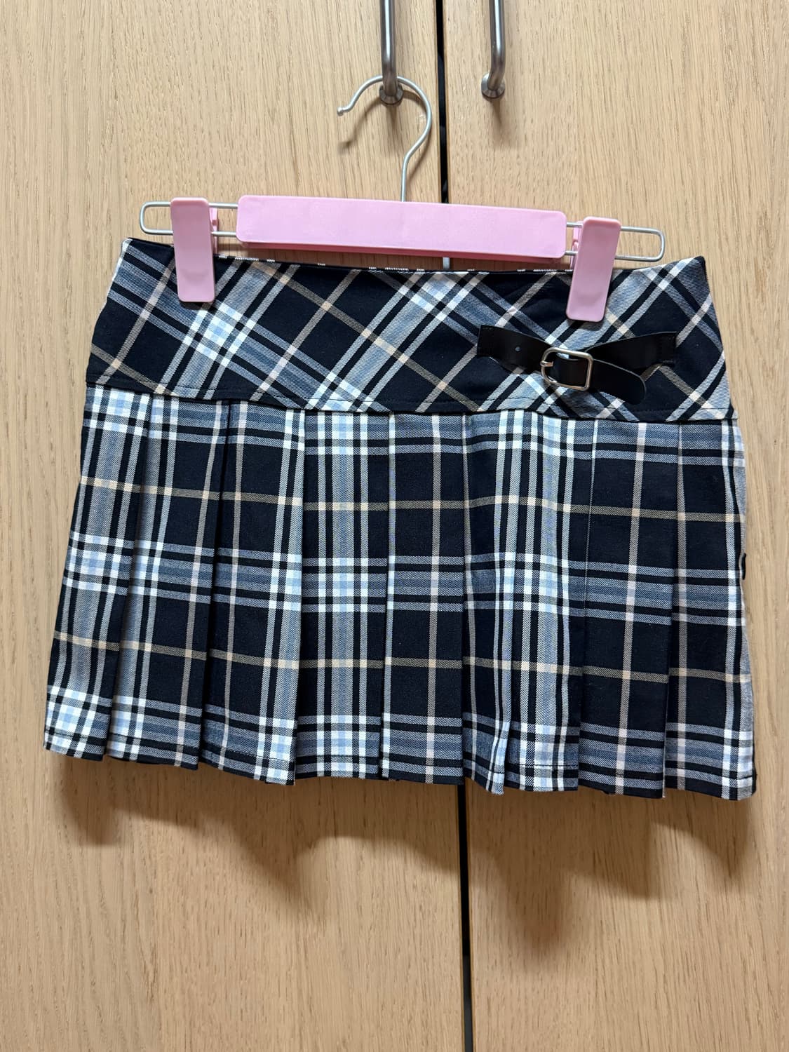 하이틴 로우라이즈 체크 플리츠 스커트 상품이미지2