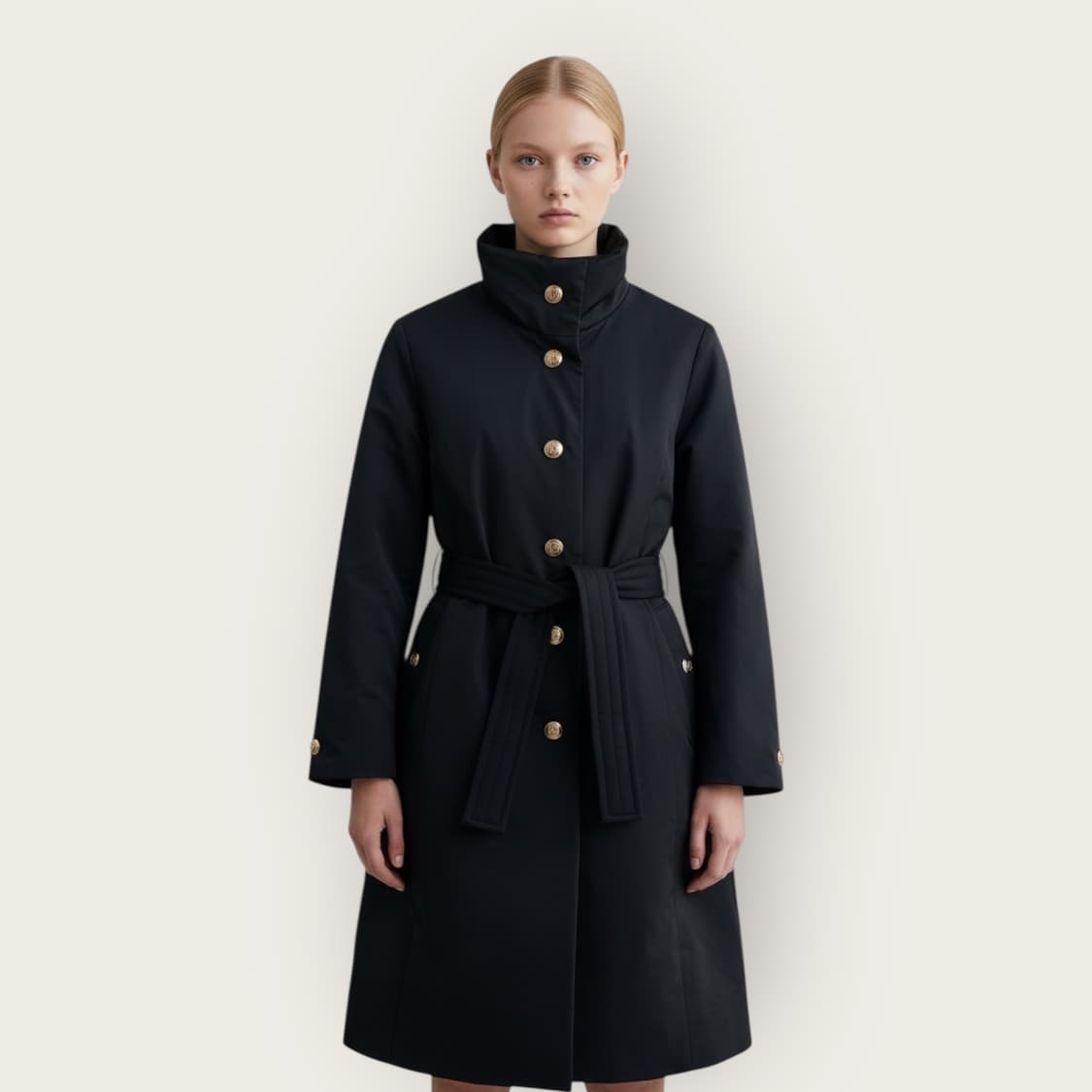 82/ 오브제 23FW 금장버튼 구스 패딩코트 상품이미지1