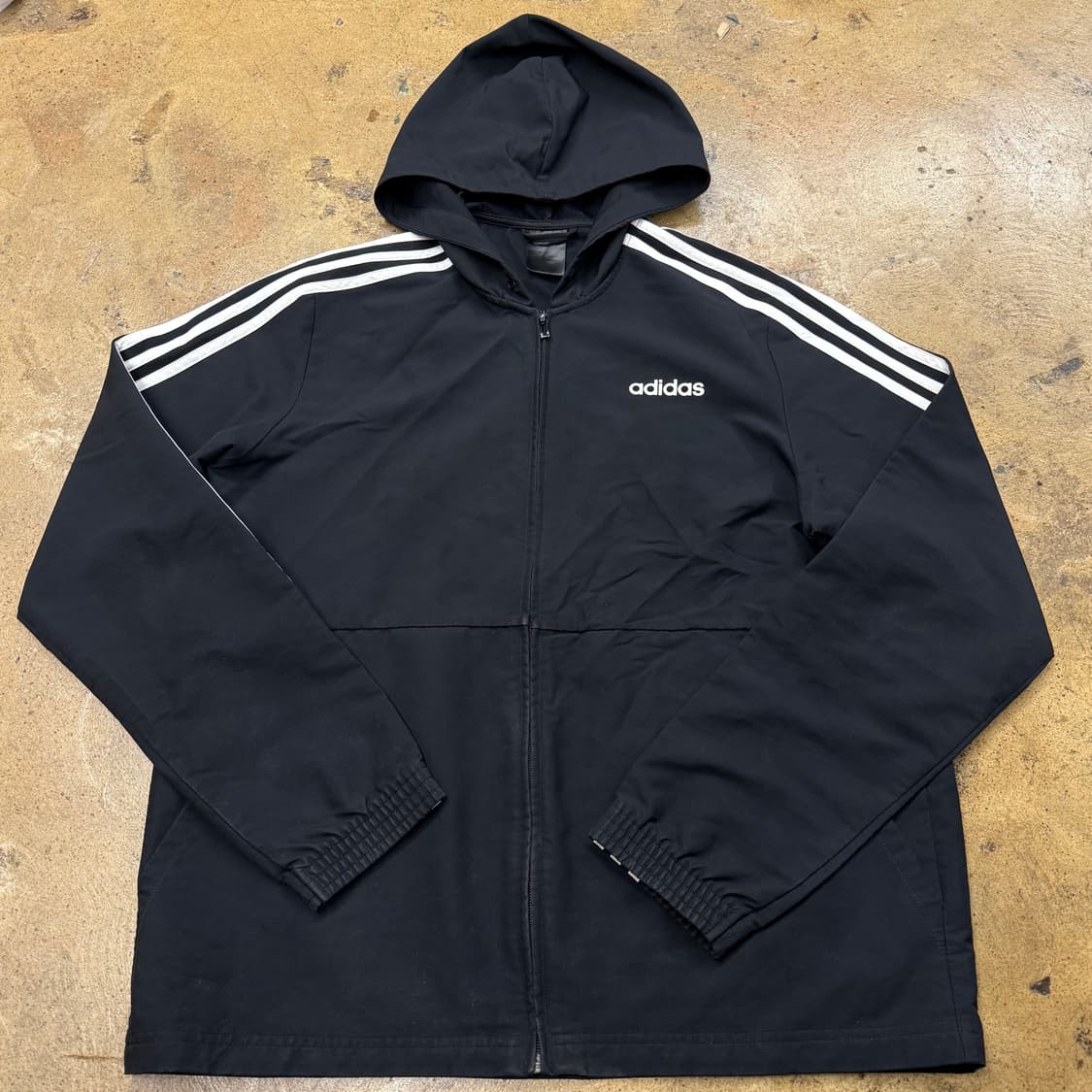 [정품/XL] 아디다스 삼선 후드 바람막이 블랙 b19 상품이미지2
