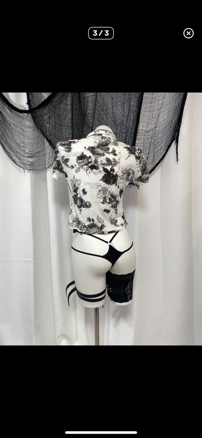 고스펑크 장미 티셔츠 나나 미사 락시크 갸루 그런지페어리 오리엔탈 고딕 상품이미지3