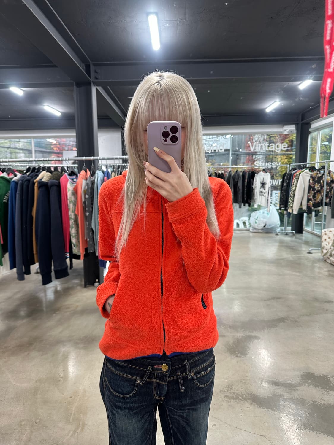 히스테릭글래머 백로고 플리스 집업 상품이미지1