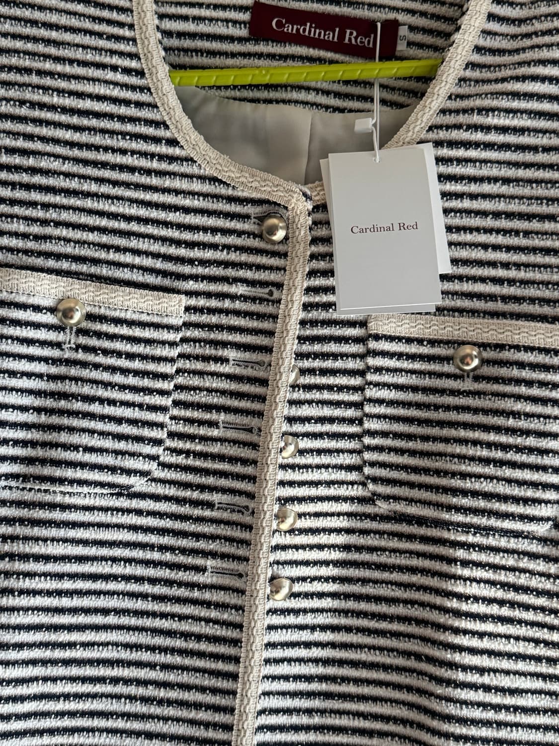 카디널레드 스트라이프 가디건 네이비 S 상품이미지3