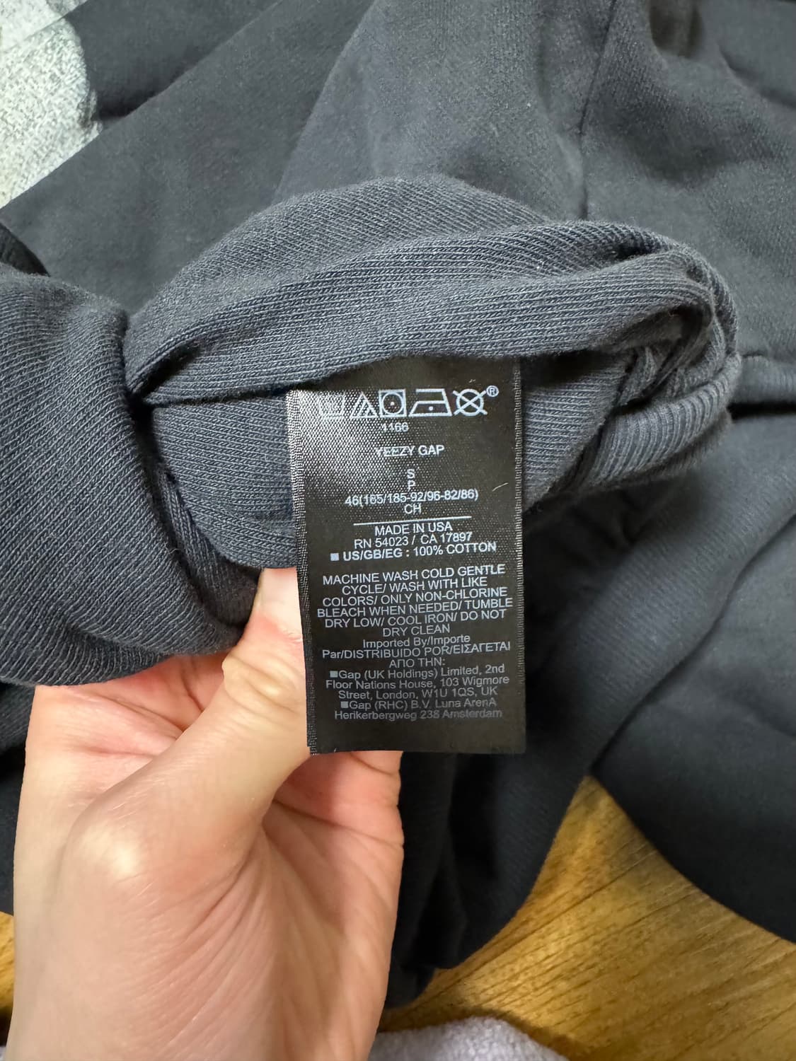 이지 갭 도브 후드 워시드 블랙 S 상품이미지3