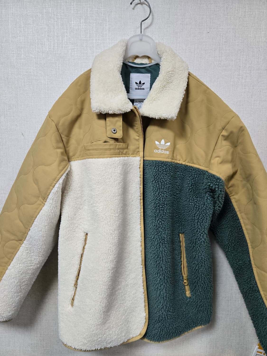 아디다스 쉐르파 뽀글이 후리스 배색 자켓 잠바 상품이미지1