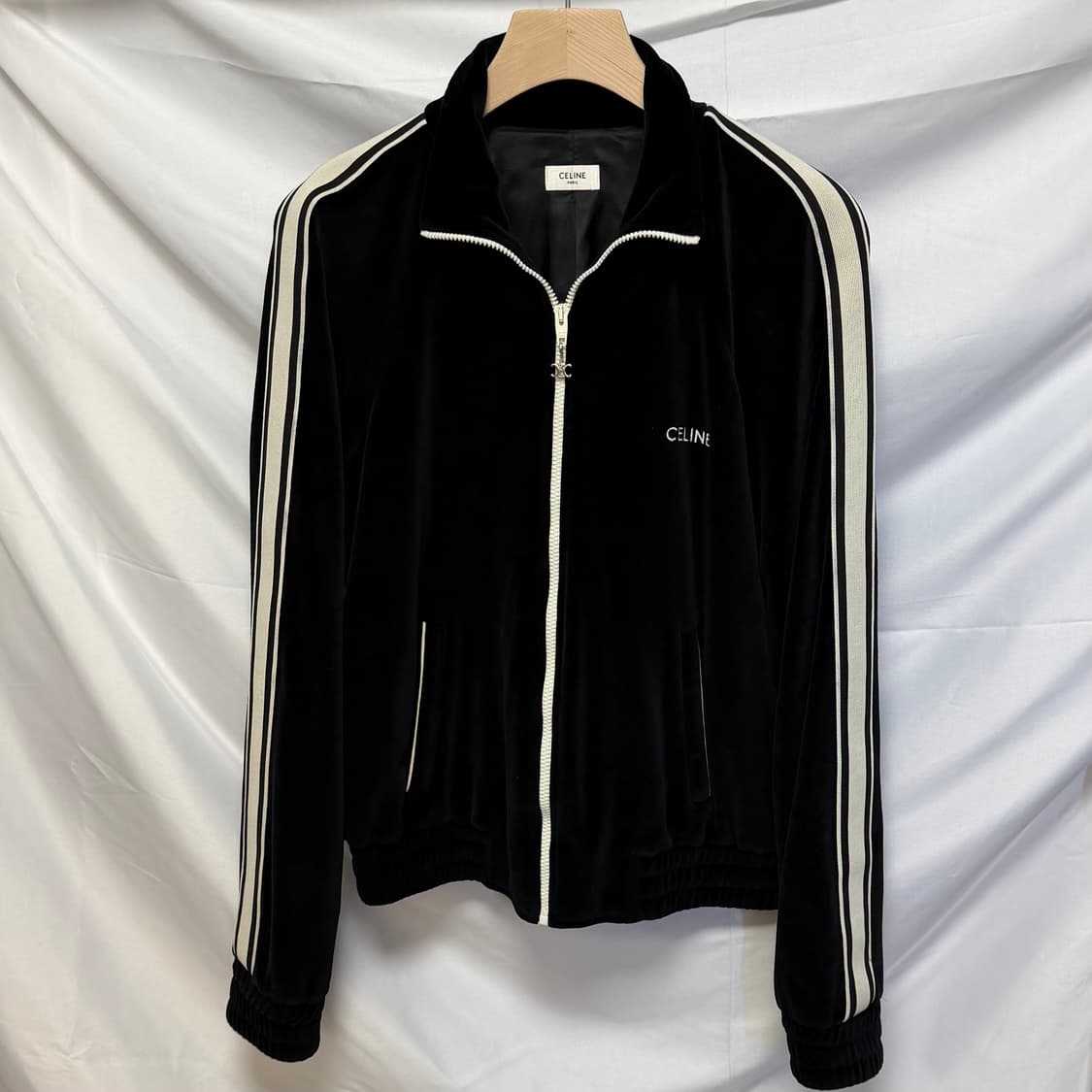[S+급/S] 셀린느 트리오페 벨벳 트랙 자켓 집업 셋업 블랙 상품이미지2
