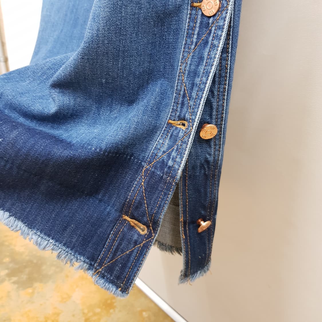 럭키슈에뜨 쟈뎅드 데님 멜빵 롱원피스 38사이즈 (택달린새제품) 상품이미지5