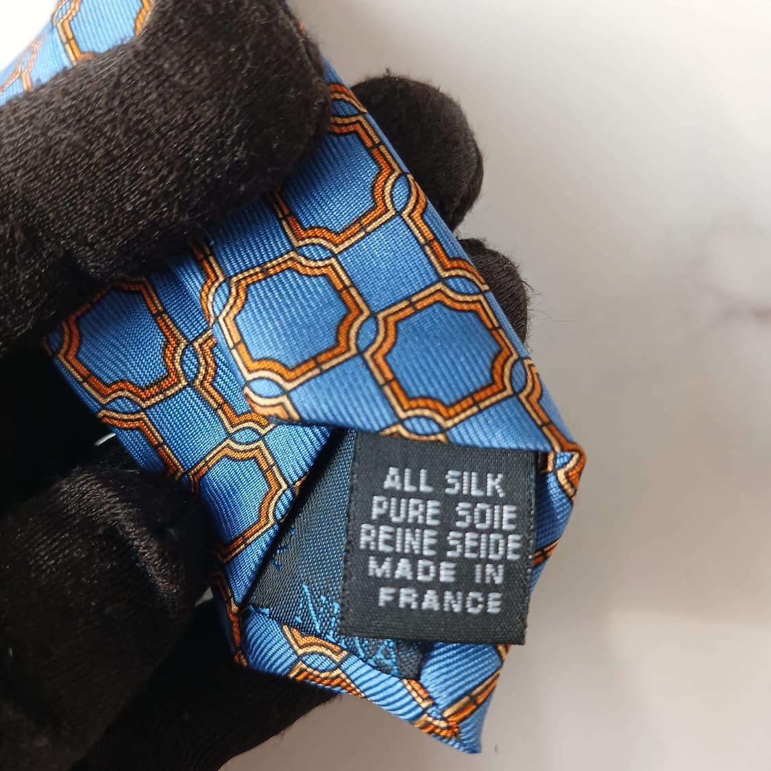 니나리치 실크 블루 패턴 넥타이 9.2cm A등급 A19835
 상품이미지10