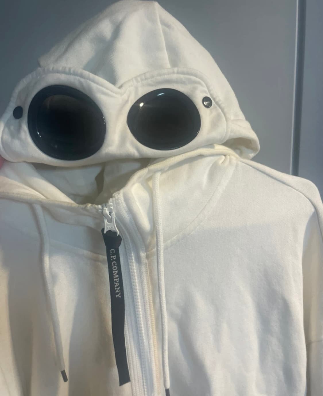 [정품] CP컴퍼니 고글 후드 집업 화이트 (XL) 상품이미지1