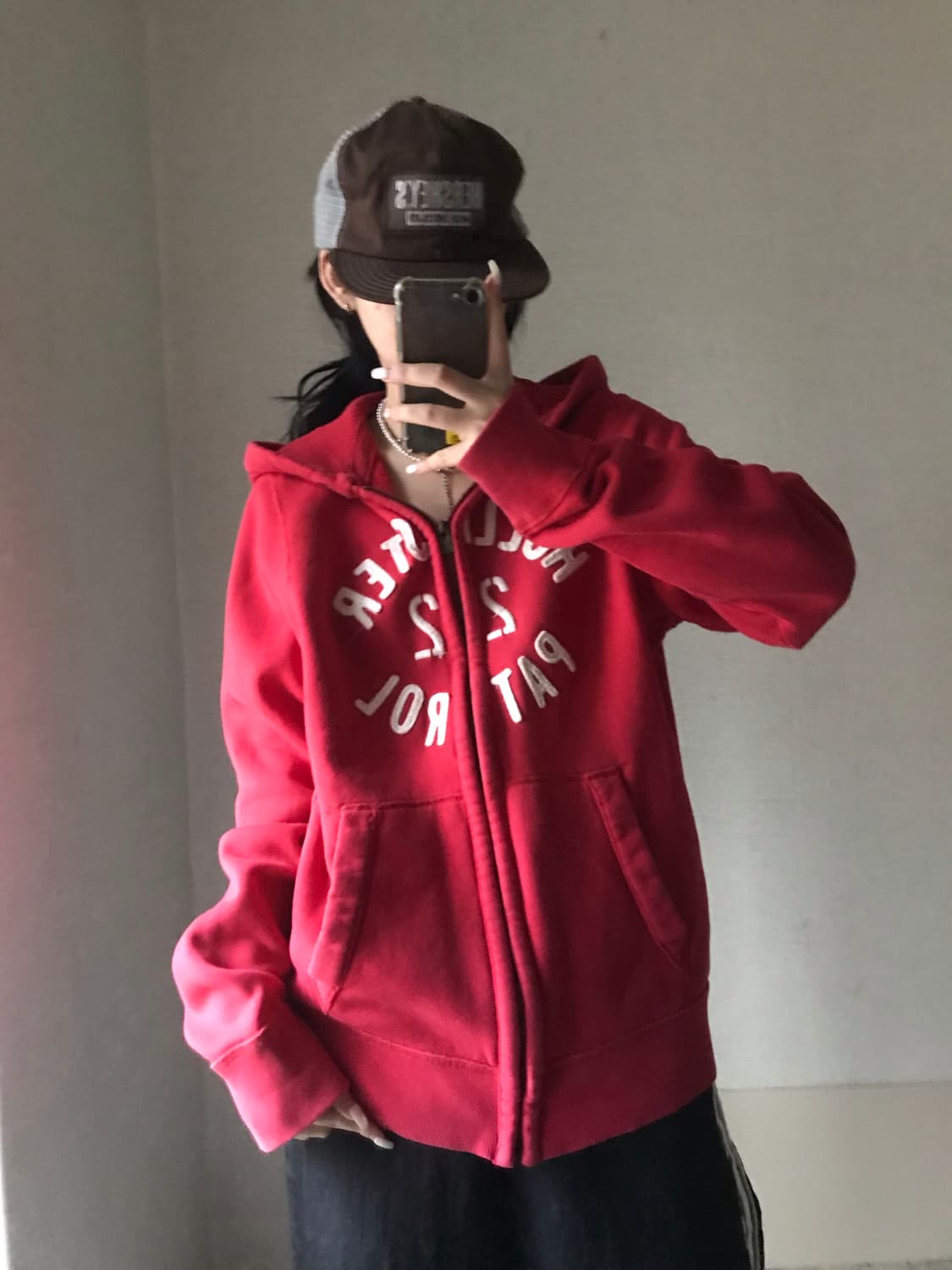 홀리스터 레드 오버핏 후드집업 상품이미지3