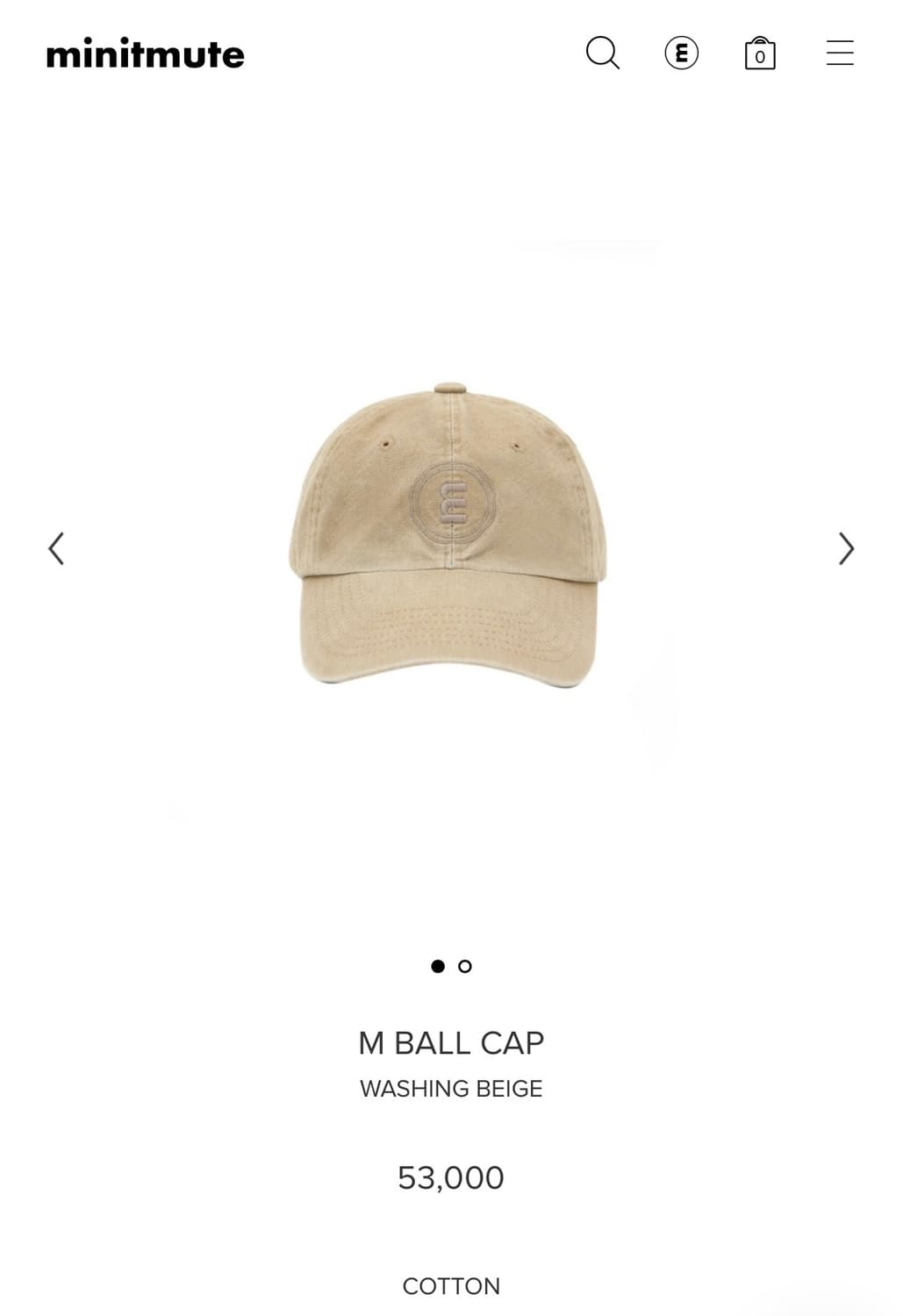미닛뮤트 M BALL CAP WASHING BEIGE 상품이미지1